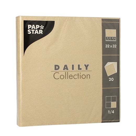 Servietten "DAILY Collection" 1/4-Falz 32 x 32 cm sand - Bild 1