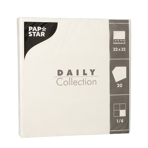 Servietten "DAILY Collection" 1/4-Falz 32 x 32 cm weiss - Bild 1