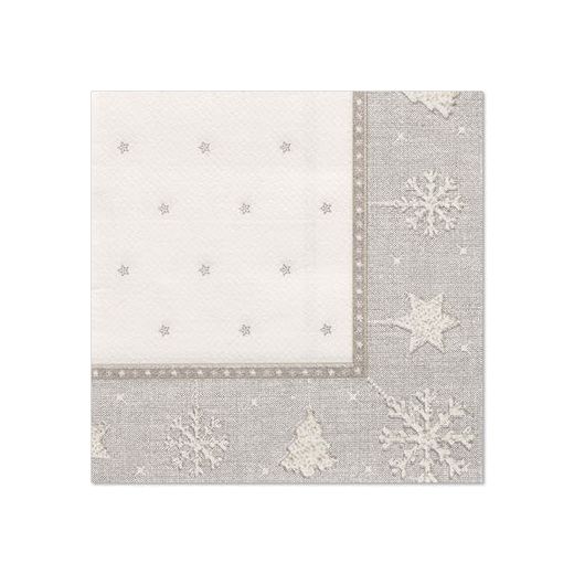 Servietten "ROYAL Collection" 1/4-Falz 25 x 25 cm silber "X-Mas" - Bild 1