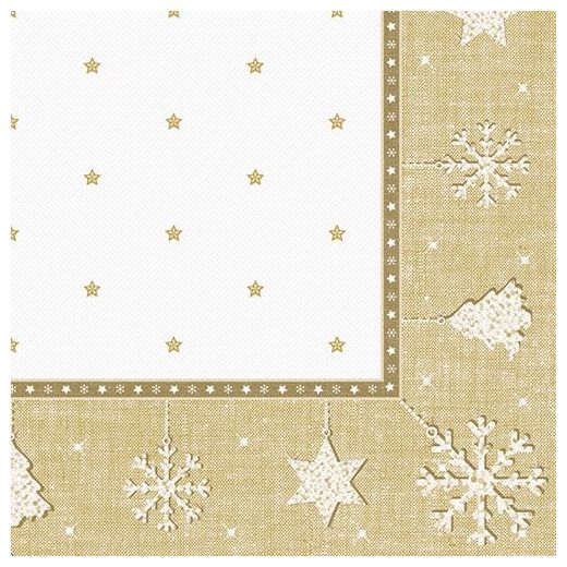 Servietten "ROYAL Collection" 1/4-Falz 40 x 40 cm gold "X-Mas" - Bild 1