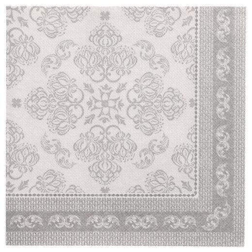 Servietten "ROYAL Collection" 1/4-Falz 40 x 40 cm grau "Arabesque" 1