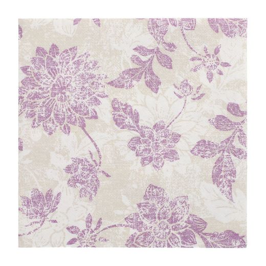 Servietten "ROYAL Collection" 1/4-Falz 40 x 40 cm lila "Flowers" - Bild 1