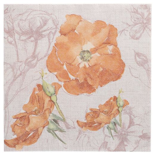 Servietten "ROYAL Collection" 1/4-Falz 40 x 40 cm nektarine "Blossom" - Bild 1