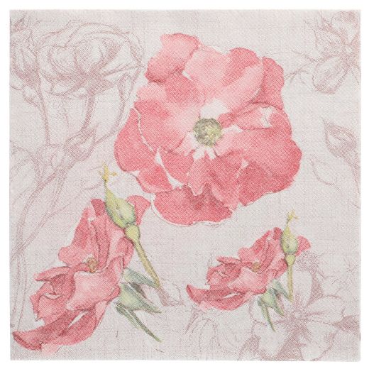 Servietten "ROYAL Collection" 1/4-Falz 40 x 40 cm rosa "Blossom" - Bild 1