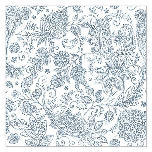 Servietten, blau, "ROYAL Collection", 1/4-Falz, 40 x 40 cm, "Paisley"
 1