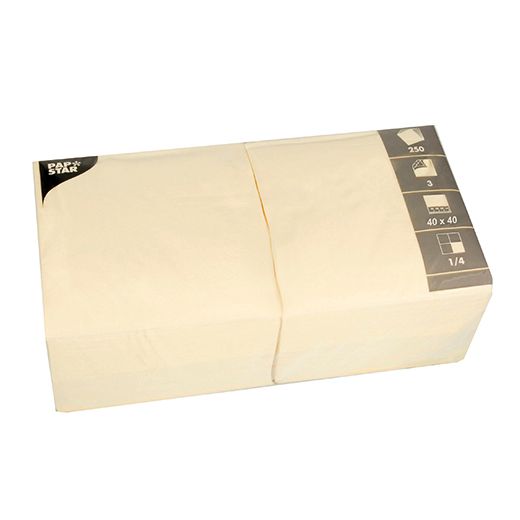 Servietten, creme 3-lagig 1/4-Falz 40 x 40 cm 1