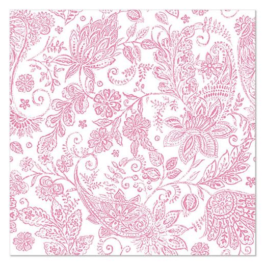 Servietten, fuchsia, "ROYAL Collection", 1/4-Falz, 40 x 40 cm, "Paisley" 1