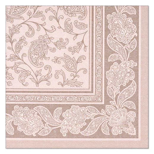 Servietten, mocca "ROYAL Collection" 1/4-Falz 40 x 40 cm "Ornaments" 1