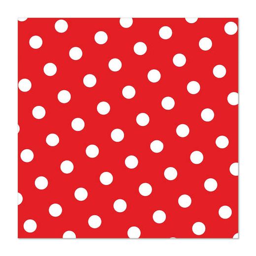 Servietten, 3-lagig 1/4-Falz 33 x 33 cm rot "Dots" 1