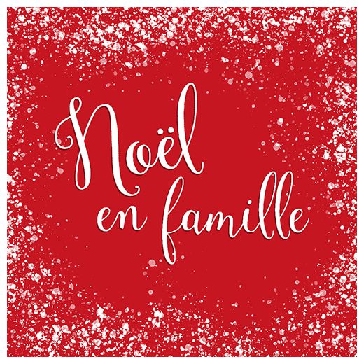 Servietten, rot 3-lagig 1/4-Falz 33 x 33 cm "Noel en Famille" 1