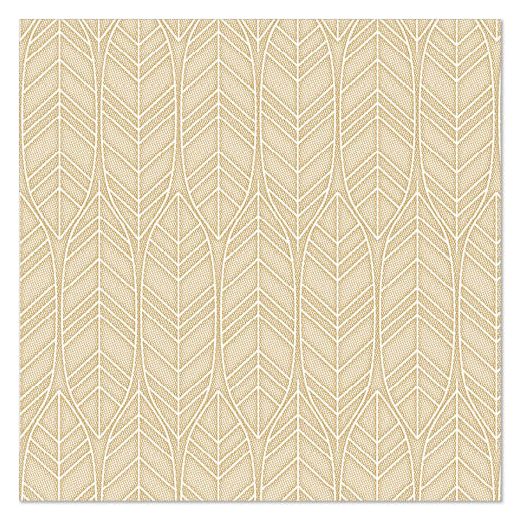 Servietten, sand "ROYAL Collection" 1/4-Falz 40 x 40 cm "Leaves" 1