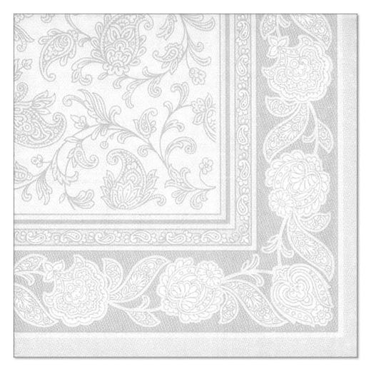 Servietten, weiss "ROYAL Collection" 1/4-Falz 40 x 40 cm "Ornaments" 1