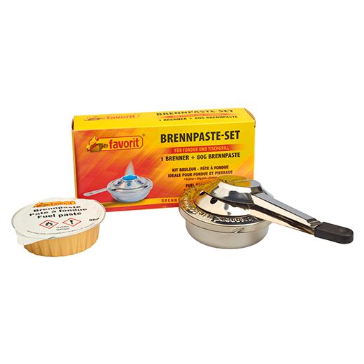 Sicherheits-Brennpaste Set, 80 gr Brennpaste + verstellbarer Brenner, silber 1