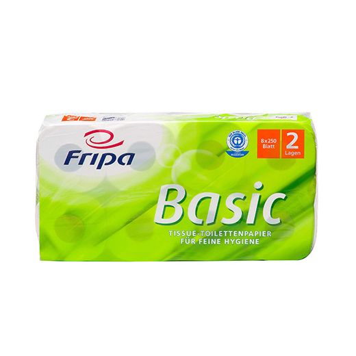 Toilettenpapier 2-lagig, "Basic" weiss, 250 Blatt pro Rolle 1