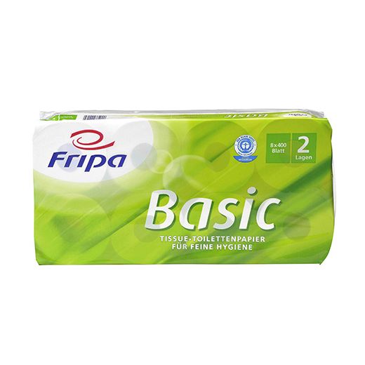 Toilettenpapier 2-lagig, "Basic" weiss, 400 Blatt pro Rolle 1