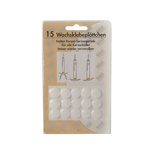 Wachsklebeplättchen Ø 15 mm weiss 1