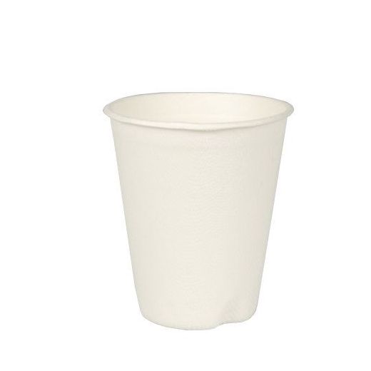 Zuckerrohr Becher für Heißgetränke, "pure" 0,2 l Ø 8 cm · 9,1 cm weiss  1