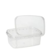 Feinkostbecher, PP eckig 250 ml 4 cm x 8,6 cm x 10,9 cm transparent mit Originalitätsverschluss