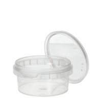 Feinkostbecher, PP rund 180 ml Ø 9,5 cm · 4,5 cm transparent mit Originalitätsverschluss