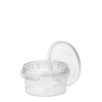 Feinkostbecher, PP rund 80 ml Ø 6,9 cm · 3,65 cm transparent mit Originalitätsverschluss