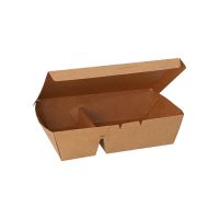 Lunchboxen aus Pappe, 2-geteilt, gesamt 450 ml, 5 cm x 13 x 19 cm braun