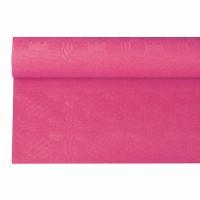 Papiertischdecke fuchsia mit Damastprägung 6 x 1,2 m