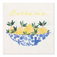 Servietten, 3-lagig 1/4-Falz 33 x 33 cm "Citrons"