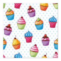 Servietten, 3-lagig 1/4-Falz 33 x 33 cm "Cupcakes"