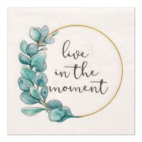 Servietten, 3-lagig 1/4-Falz 33 x 33 cm "Live in the Moment"