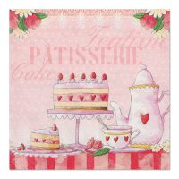 Servietten, 3-lagig 1/4-Falz 33 x 33 cm "Patisserie"