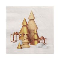 Servietten, 3-lagig 1/4-Falz 33 x 33 cm "Scene de Noel"