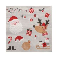 Servietten, 3-lagig 1/4-Falz 33 x 33 cm "Vive Noel"