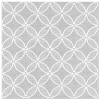 Servietten "ROYAL Collection" 1/4-Falz 40 x 40 cm grau "Circle Flowers"