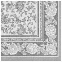 Servietten, "ROYAL Collection" 1/4-Falz 40 x 40 cm grau "Ornaments"