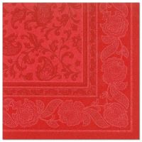 Servietten, "ROYAL Collection" 1/4-Falz 40 x 40 cm rot "Ornaments"