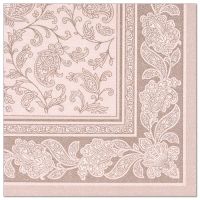 Servietten, mocca "ROYAL Collection" 1/4-Falz 40 x 40 cm "Ornaments"