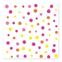 Servietten, 3-lagig 1/4-Falz 33 x 33 cm pink "Colourful Dots"