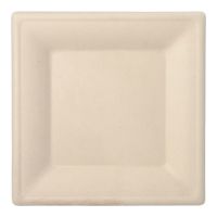 Zuckerrohr Teller eckig "pure" 26 x 26 cm natur